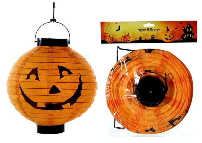 LED papírová lucerna, kulatá, cca 20 cm, "Dýně"