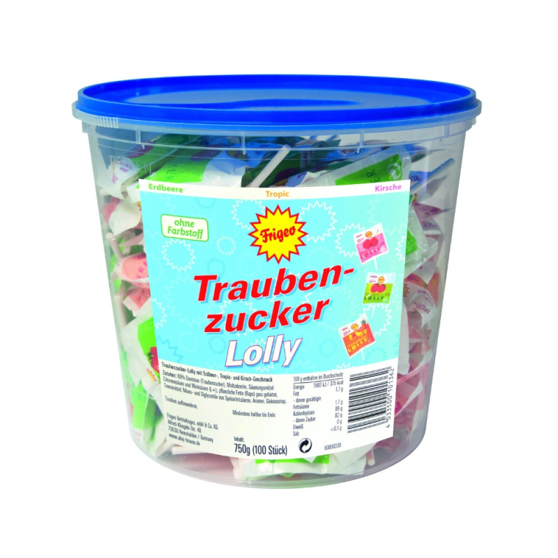 FRIGEO Hroznový cukr lízátko 750 g 100 kusů