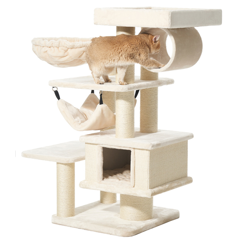 Nobby Škrabadlo pro kočky ELIN 58 x 58 x 129 cm krémová