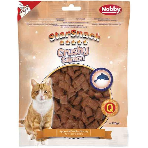 Nobby StarSnack Cat Crushy Salmon křupavé polštářky s lososem 125g