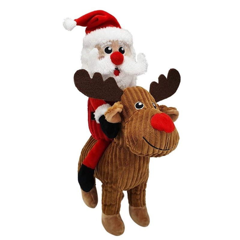 Nobby XMAS Nobby Vánoční plyšový Santa na losovi 38 cm
