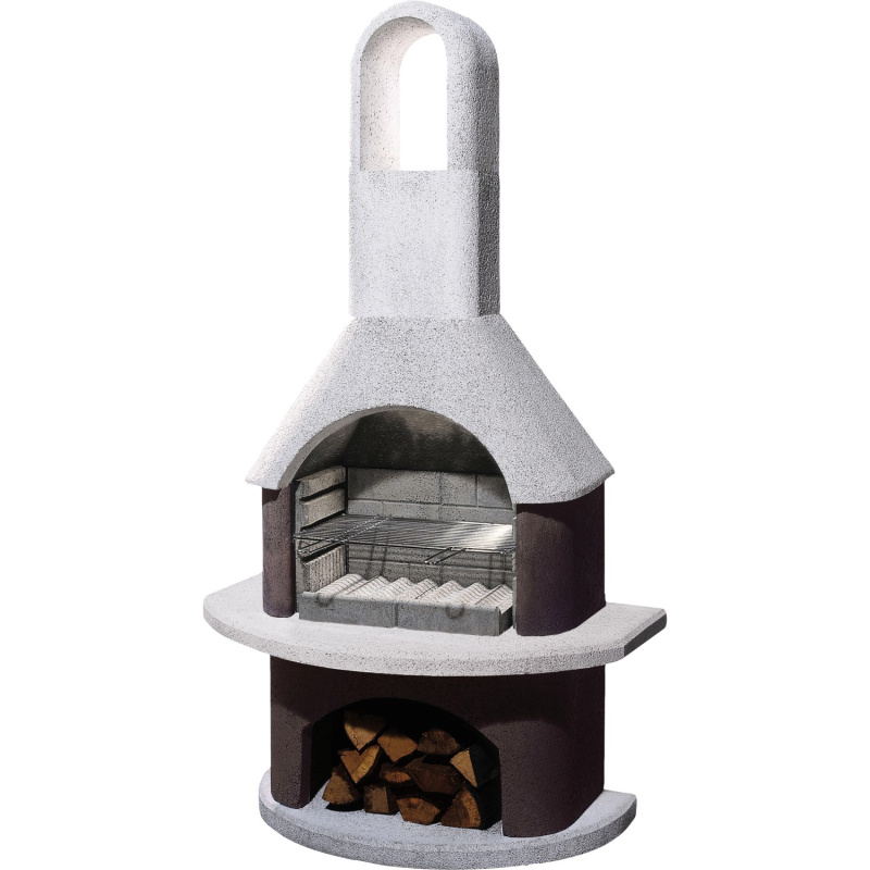 Buschbeck Zahradní grilovací krb Milano, bílá/hnědá, 110 x 65 x 203 cm