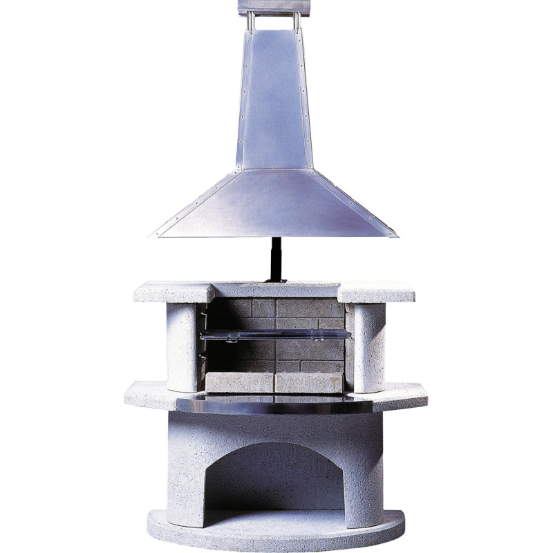 Buschbeck Zahradní grilovací krb Venedig s nerez komínem, 110 x 65 x 197 cm