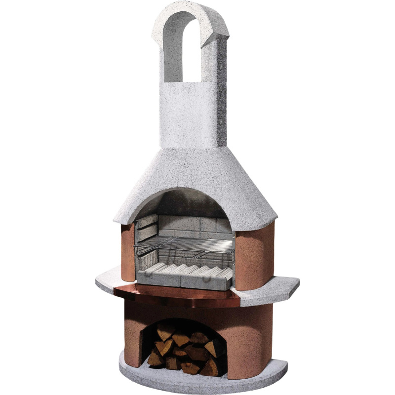 Buschbeck Zahradní grilovací krb Toscana, terakota/bílá, 110 x 65 x 203 cm