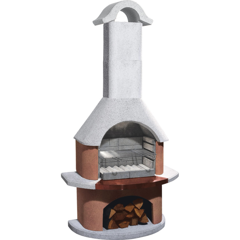 Buschbeck Zahradní grilovací krb Nizza/Bologna, terakota/bílá, 110 x 65 x 210 cm
