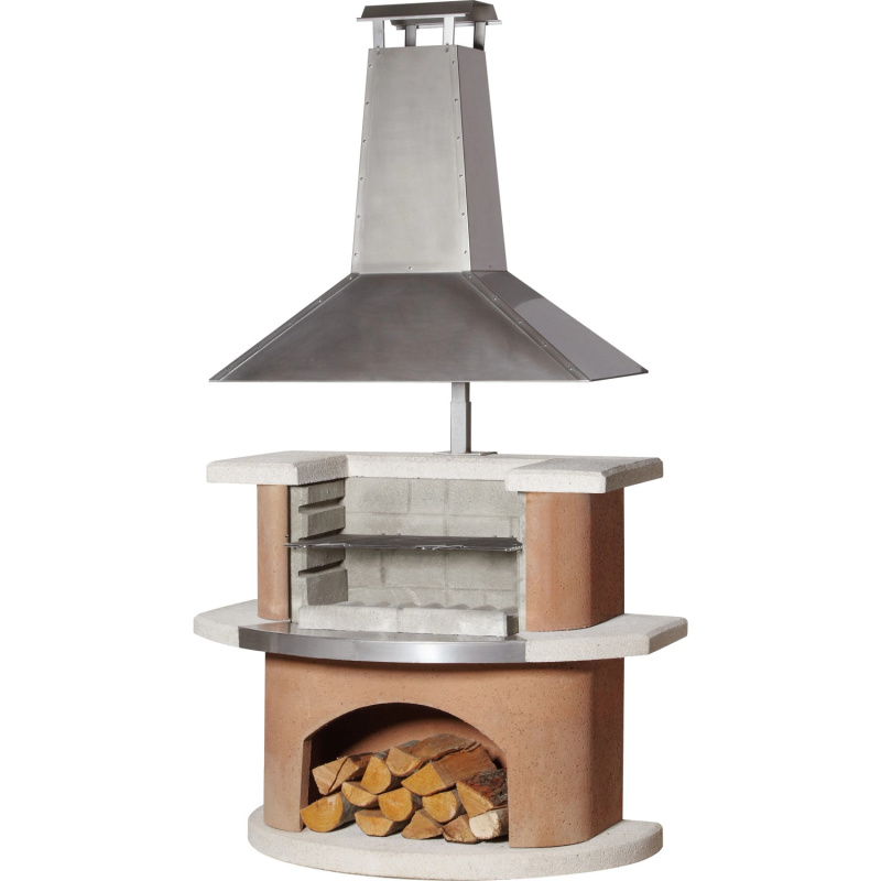 Buschbeck Zahradní grilovací krb Kampen s nerez komínem, 110 x 65 x 197 cm