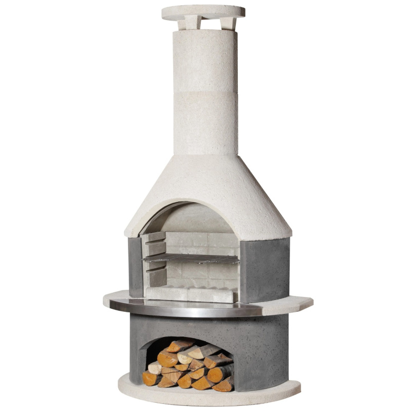 Buschbeck Zahradní grilovací krb Wellington, antracit/bílá, 115 x 70 x 208 cm