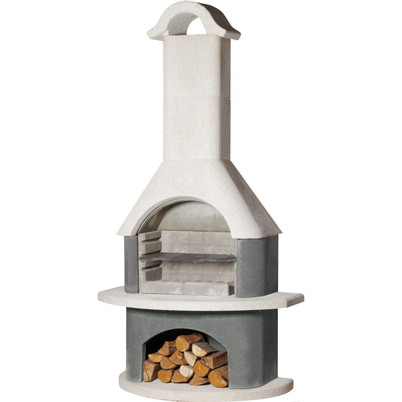 Buschbeck Grilovací krb Meran, bílá/antracit, 110 x 65 x 210 cm