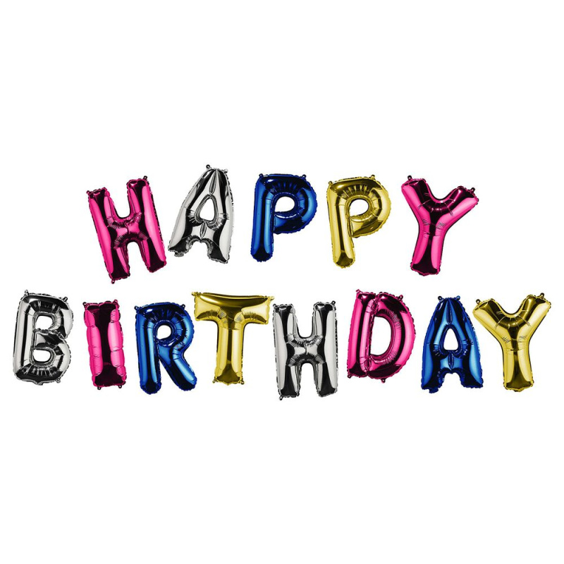 UPPER CLASS Fóliový balónek "HAPPY BIRTHDAY" - mix