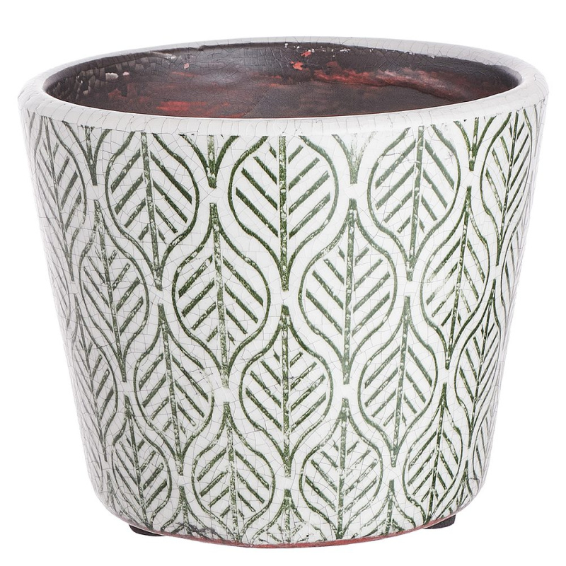 EVERGREEN Květináč listy 14 cm - zelená