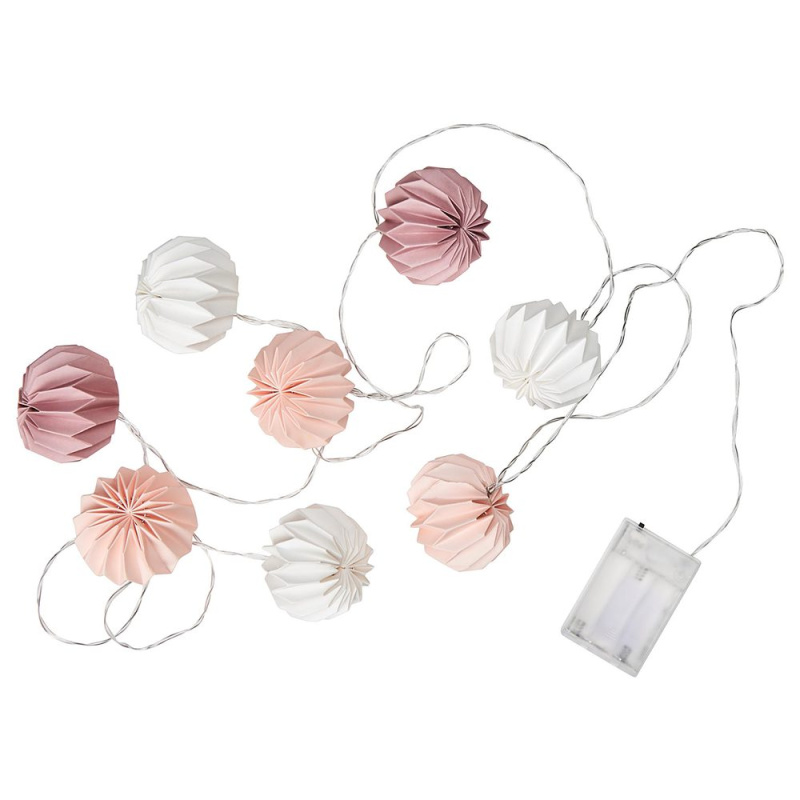 HANAMI LED Světelný řetěz lampióny 8 světel - růžová
