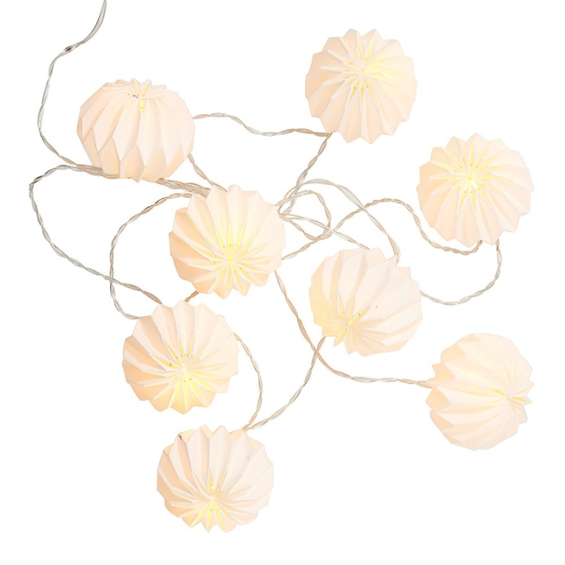 HANAMI LED Světelný řetěz lampióny 8 světel - bílá