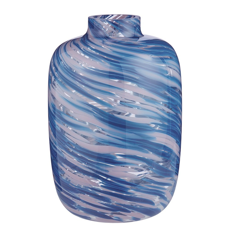 SWIRL Váza 27 cm -  modrá/růžová