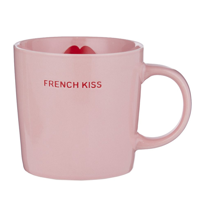 GOOD VIBES Hrnek "French kiss"  400 ml - růžová