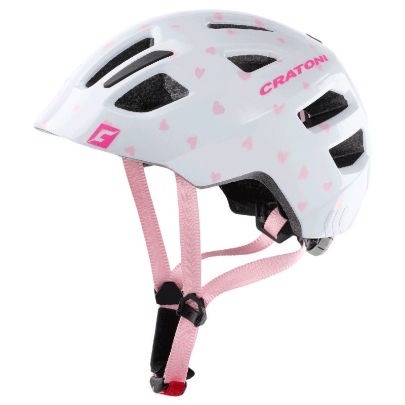 Cratoni Maxster, cyklistická helma, bílá/růžová