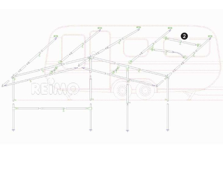 Napínací tyč/střešní nosná tyč hliníková 120-200 cm, 2-dílná