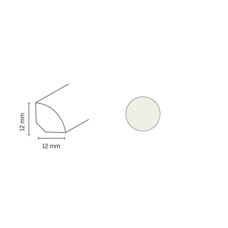Döllken Profiles Lišta VS 12 PVC pro laminát, 1137 bílá, 12 x 12 x 2500 mm