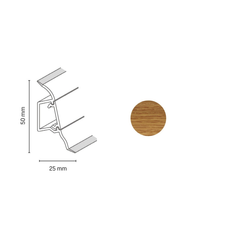 Döllken Profiles Lišta SLK 50 2080 dub přírodní 50 x 25 x 2500 mm