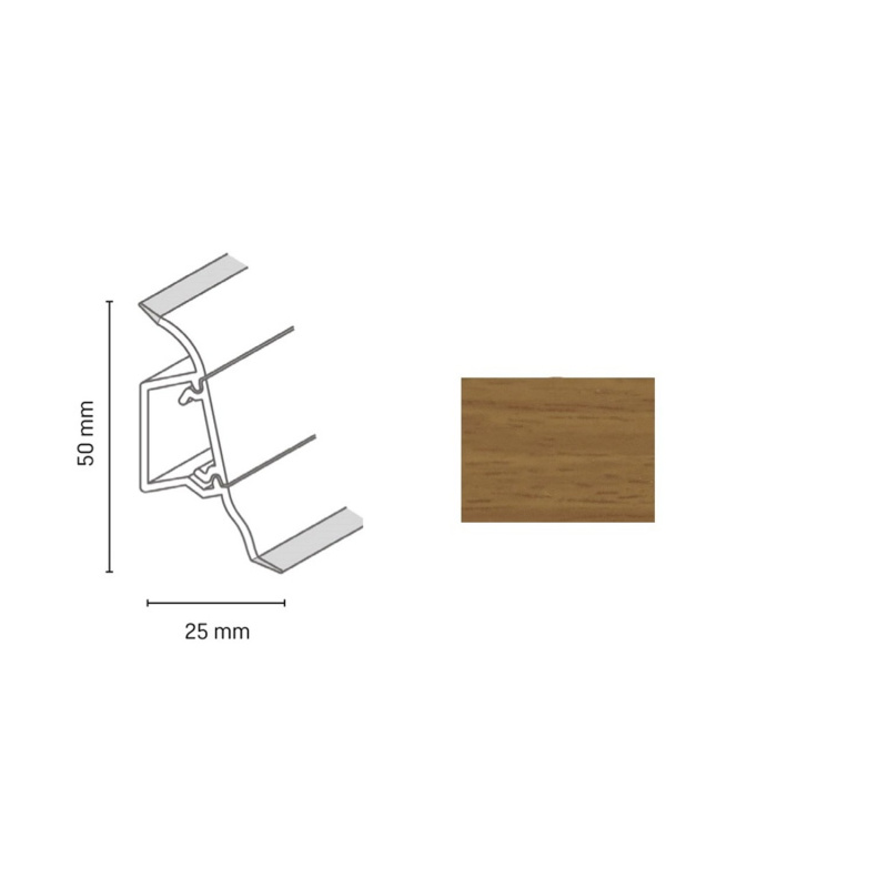 Döllken Profiles Lišta SLK 50 2091 ořech přírodní 50 x 25 x 2500 mm