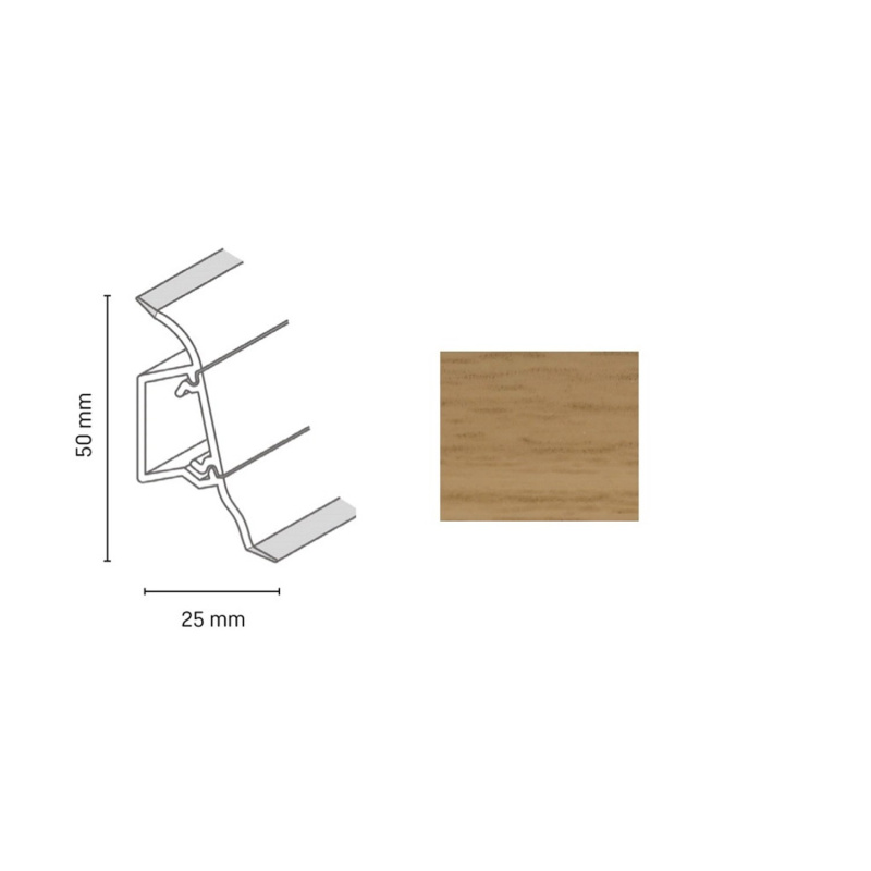 Döllken Profiles Lišta SLK 50 2118 dub cordoba 50 x 25 x 2500 mm