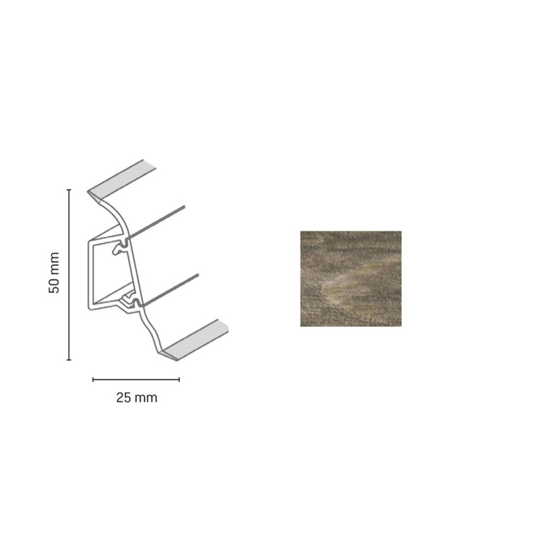Döllken Profiles Lišta SLK 50 2131 dub negro 50 x 25 x 2500 mm