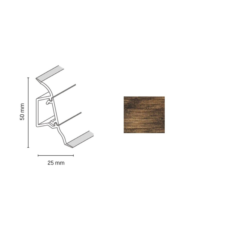 Döllken Profiles Lišta SLK 50 2133 dub cardamon 50 x 25 x 2500 mm