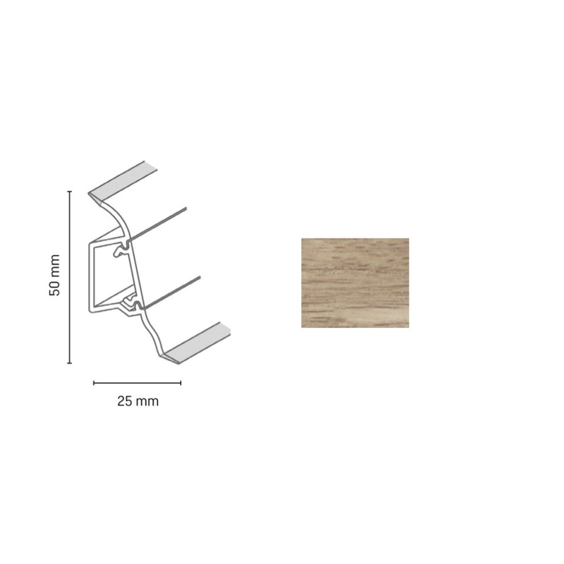 Döllken Profiles Lišta SLK 50 2136 dub masala 50 x 25 x 2500 mm