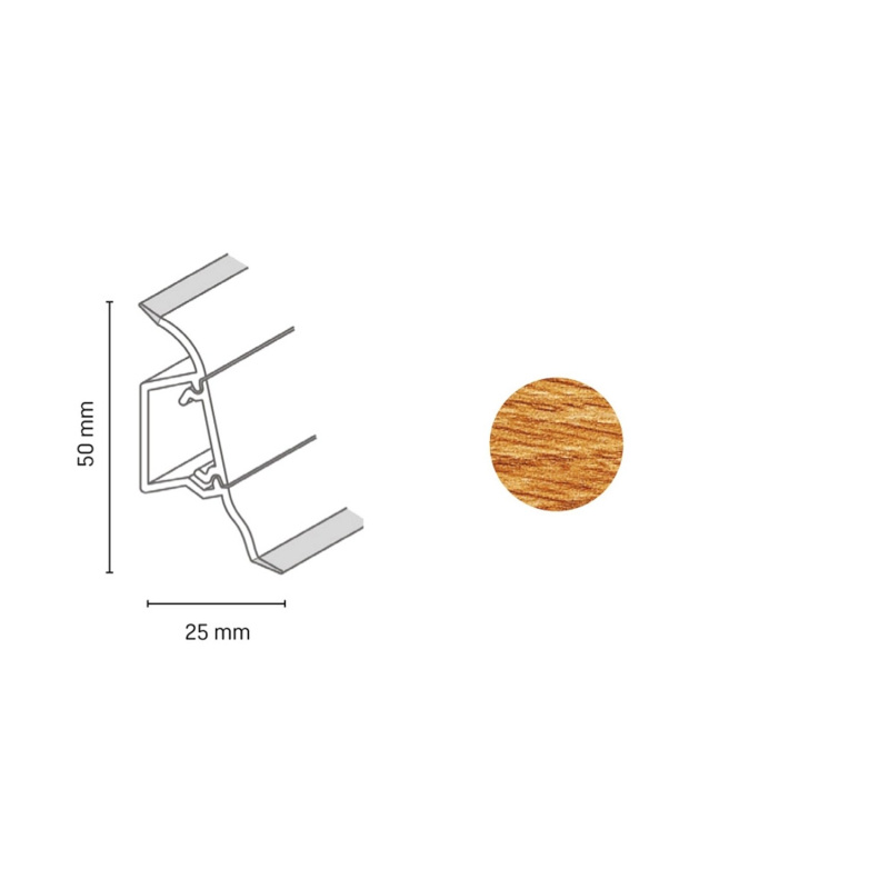 Döllken Profiles Lišta SLK 50 2140 dub labrador 50 x 25 x 2500 mm