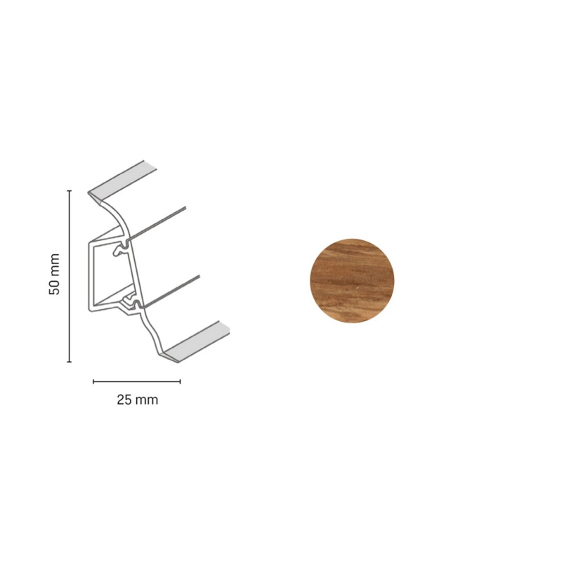 Döllken Profiles Lišta SLK 50 2141 dub keltský 50 x 25 x 2500 mm