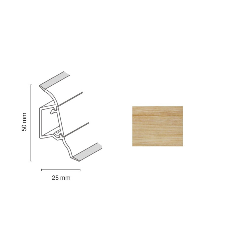 Döllken Profiles Lišta SLK 50 2142 jasan sibiřský 50 x 25 x 2500 mm