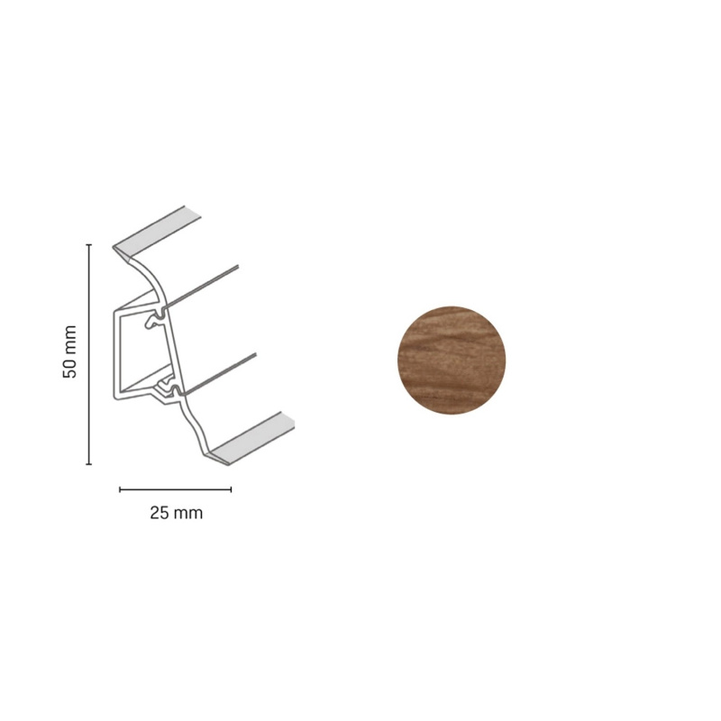 Döllken Profiles Lišta SLK 50 2143 dub brazilia 50 x 25 x 2500 mm