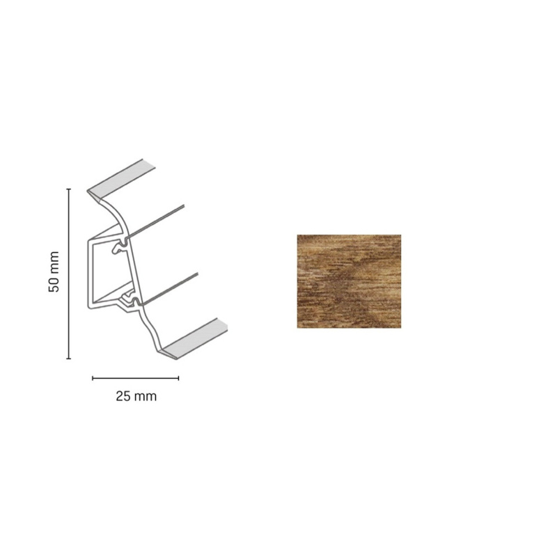 Döllken Profiles Lišta SLK 50 2152 dub balearský 50 x 25 x 2500 mm