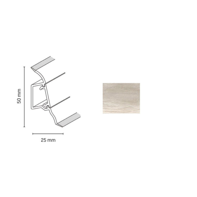 Döllken Profiles Lišta SLK 50 2157 jasan stockholm 50 x 25 x 2500 mm