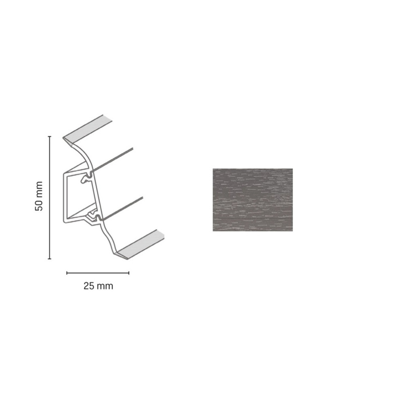 Döllken Profiles Lišta SLK 50 2158 dub stirling 50 x 25 x 2500 mm