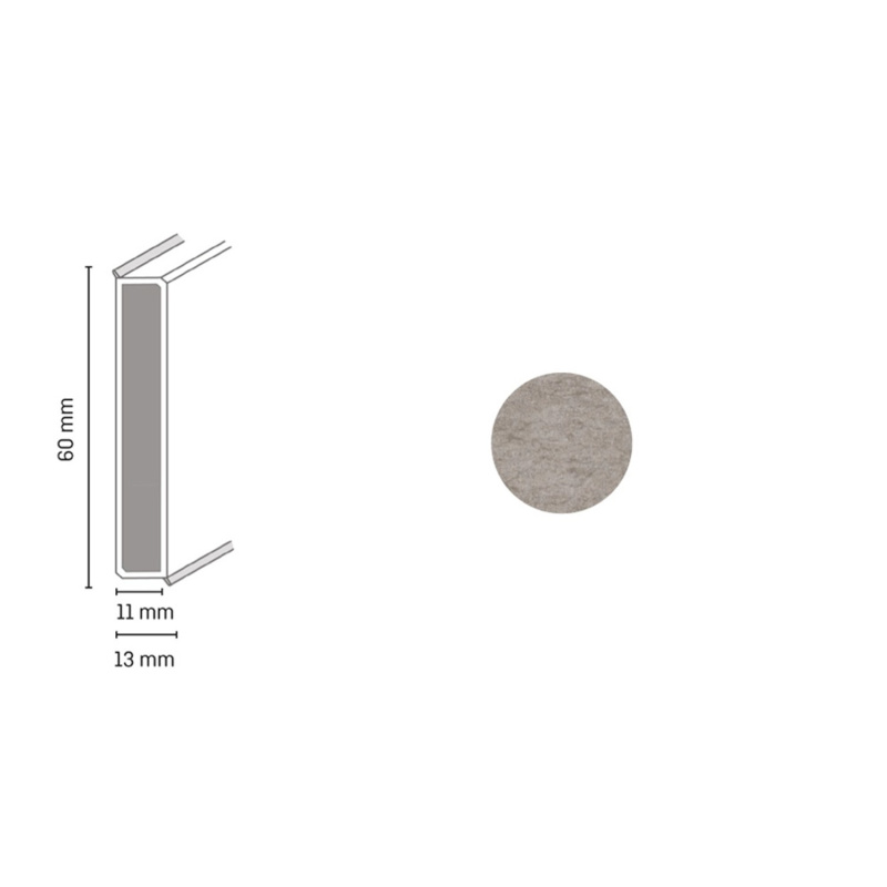 Döllken Profiles Lišta CUBU Stone & Style 2816 světle šedá 60 x 13 x 2500 mm
