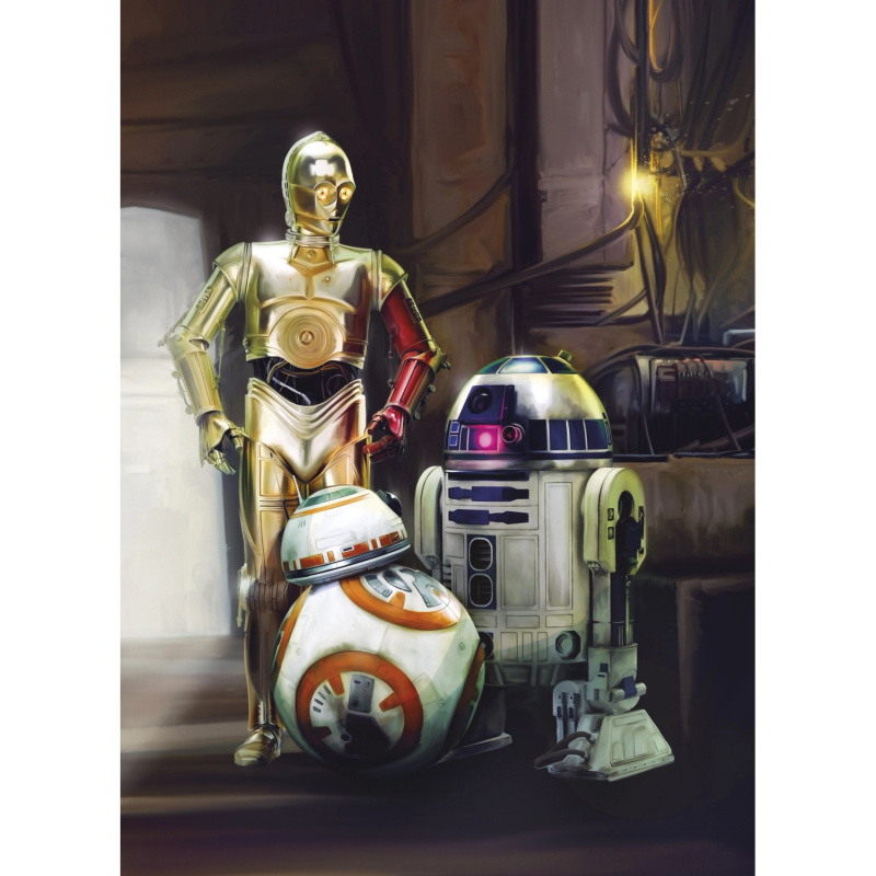 Komar Papírová fototapeta STAR WARS Three Droids, 184 x 254 cm