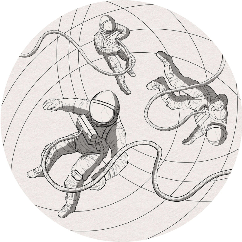 Komar Samolepicí vliesová fototapeta Dot Weltraum pr. 125 cm