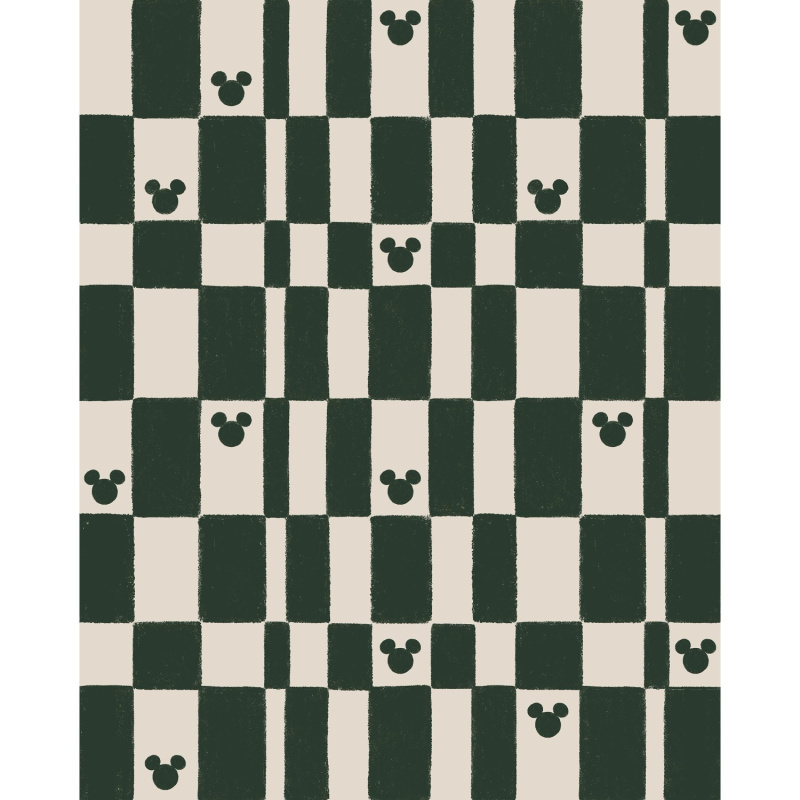 Komar Vliesová fototapeta Disney Mickey Mouse Green Chess 200 x 250 cm