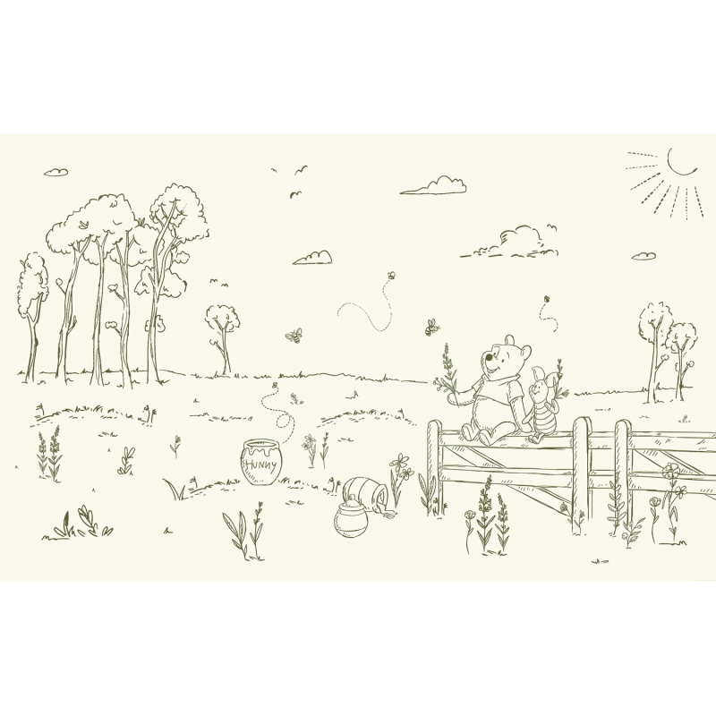 Komar Vliesová fototapeta Disney Winnie the Pooh Bee At One W/ Nature 400x250cm