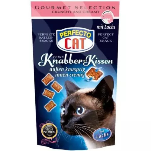 Perfecto Cat Plněné polštářky s lososem 50g