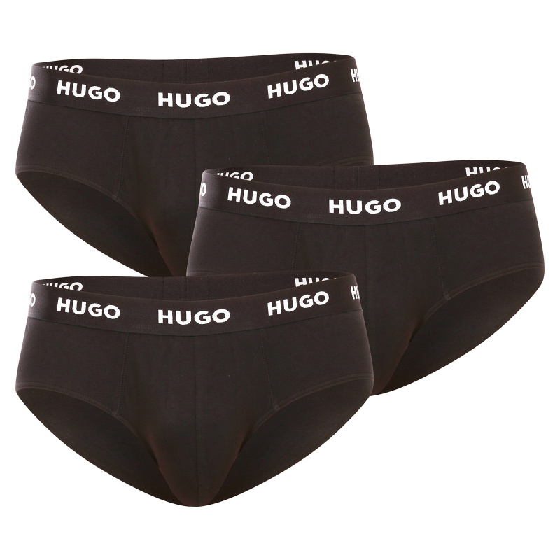 3PACK pánské slipy HUGO černé (50469763 001) M