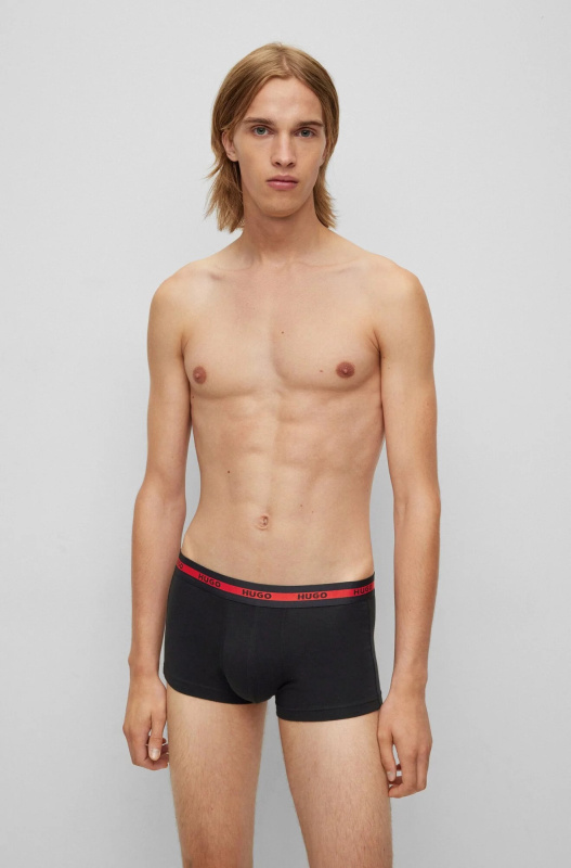 Pánské boxerky 50469775 černočervené - Hugo Boss M
