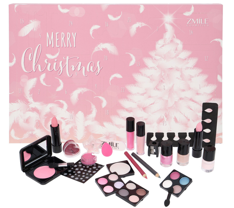 Adventní kalendář Traditional Pink and Fluffy – kosmetická sada 24 překvapení