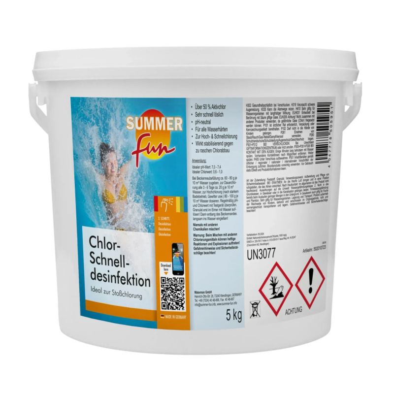 Summer Fun Chlorová okamžitá desinfekce, 5 kg, pro nárazové chlorování