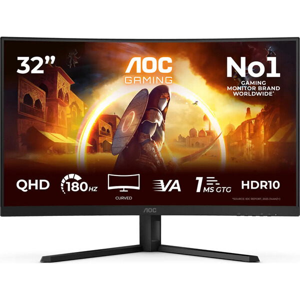 AOC Gaming/CQ32G4VE/31,5"/VA/QHD/180Hz/1ms/Black/3R