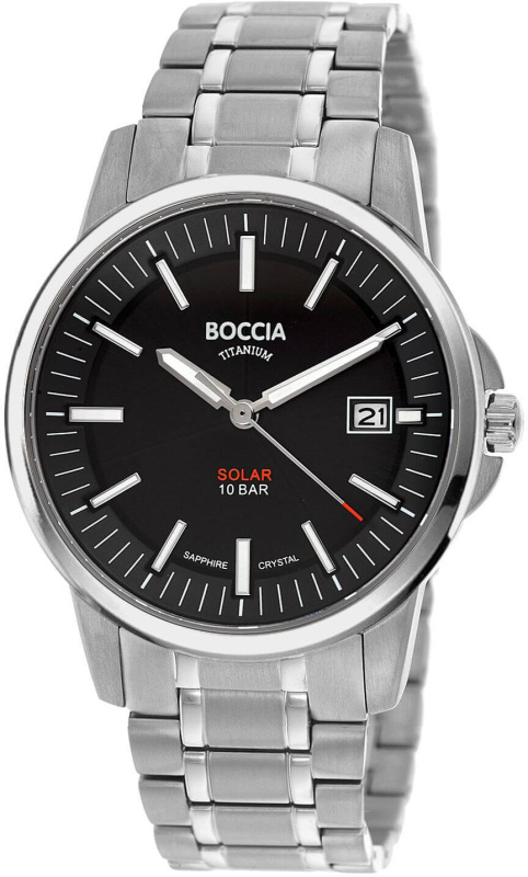 Boccia 3643-04 Mens Watch Solar Titanium 39mm