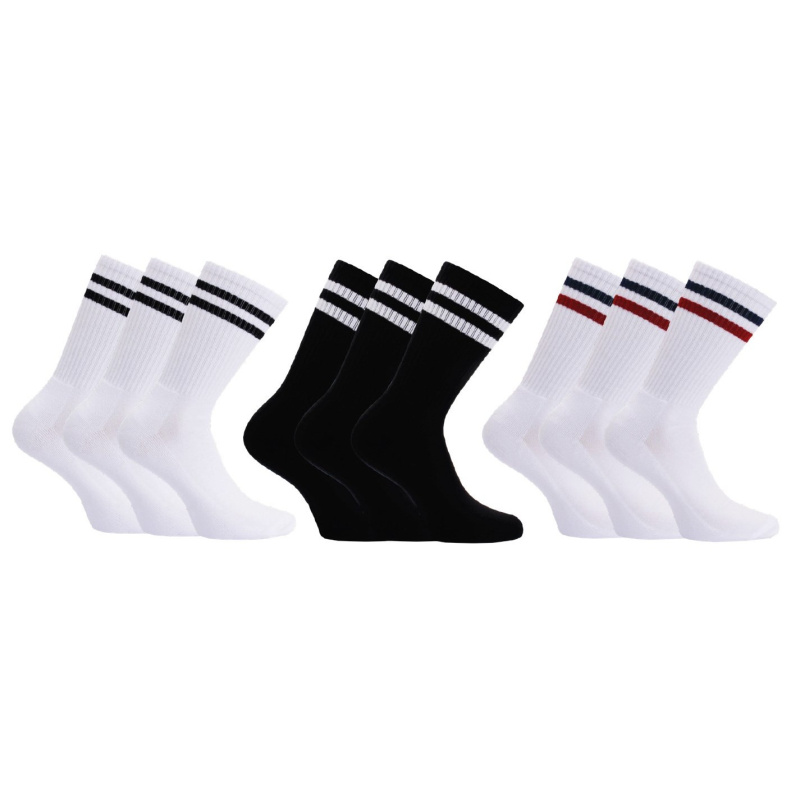 STRIPES sportovní ponožky TRENDY SOCKS 35-38 černá / bílá