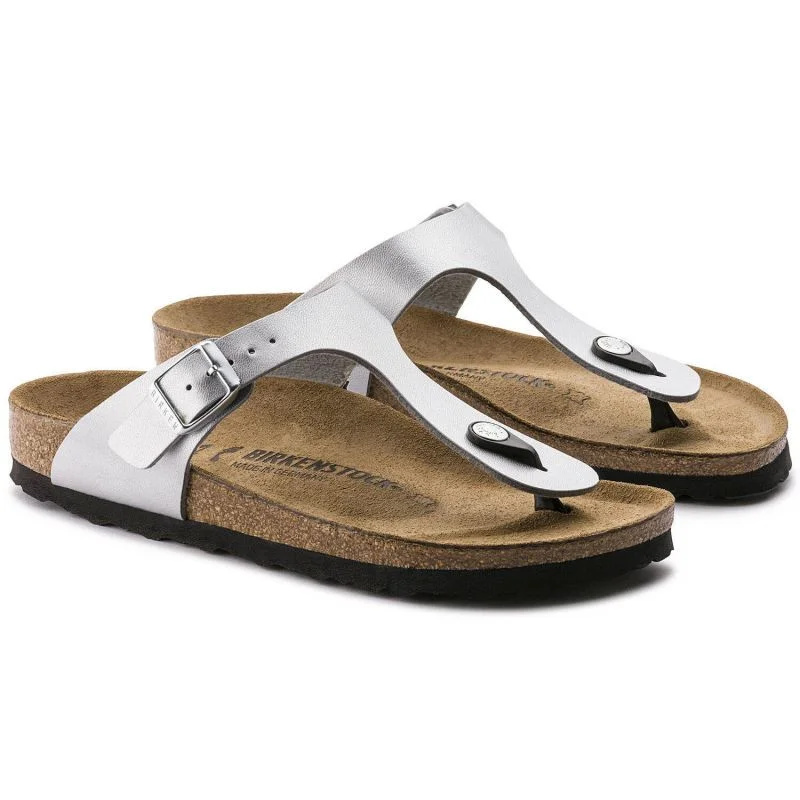 Dámské žabky Birkenstock Gizeh Birko-Flor ve stříbrné barvě (0043851) 36