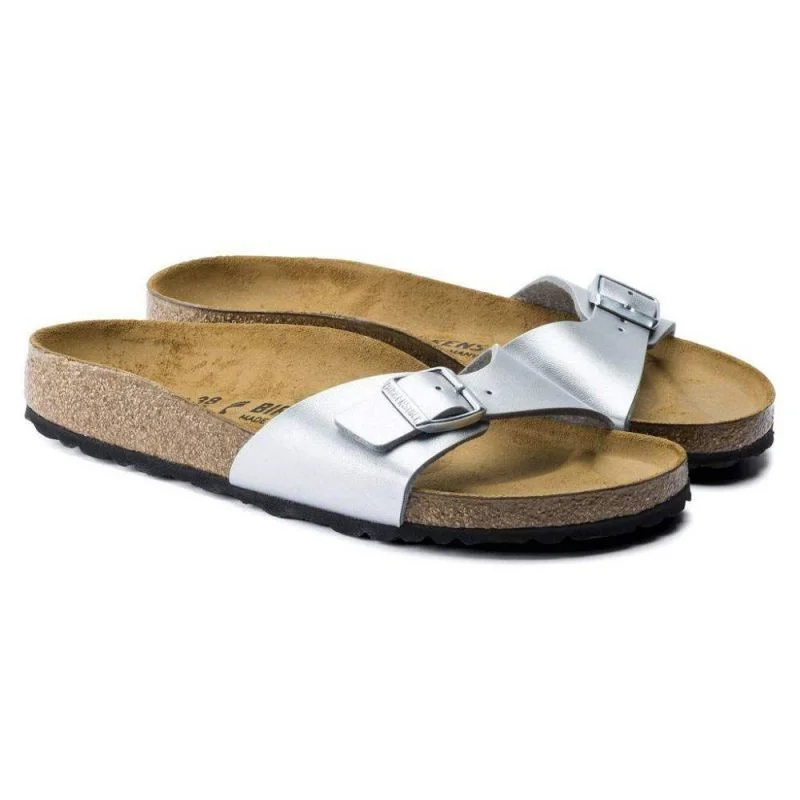 Dámské žabky Birkenstock Madrid Birko-Flor Silver regular wide (0040411) dámské 35