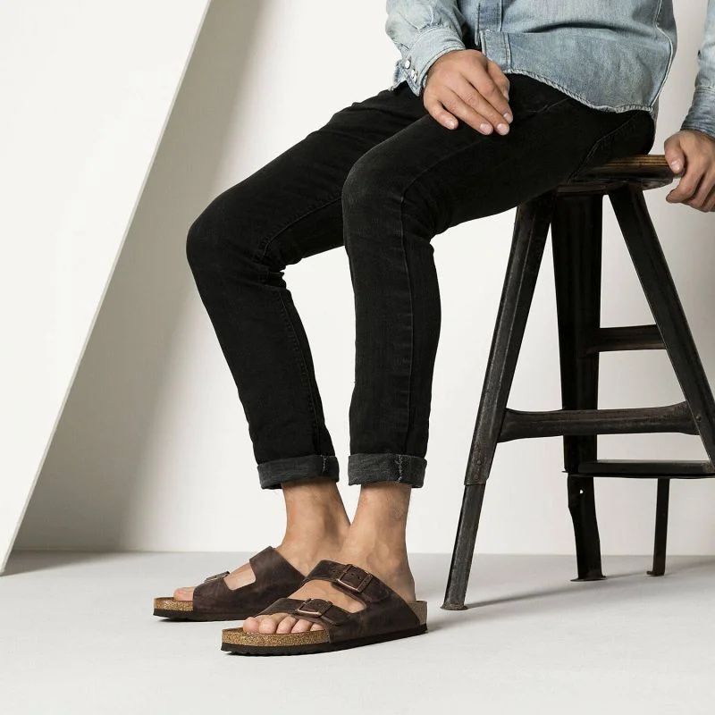 Dámské/pánské hnědé žabky Birkenstock Arizona Nubuk Habana narrow (52533) 46
